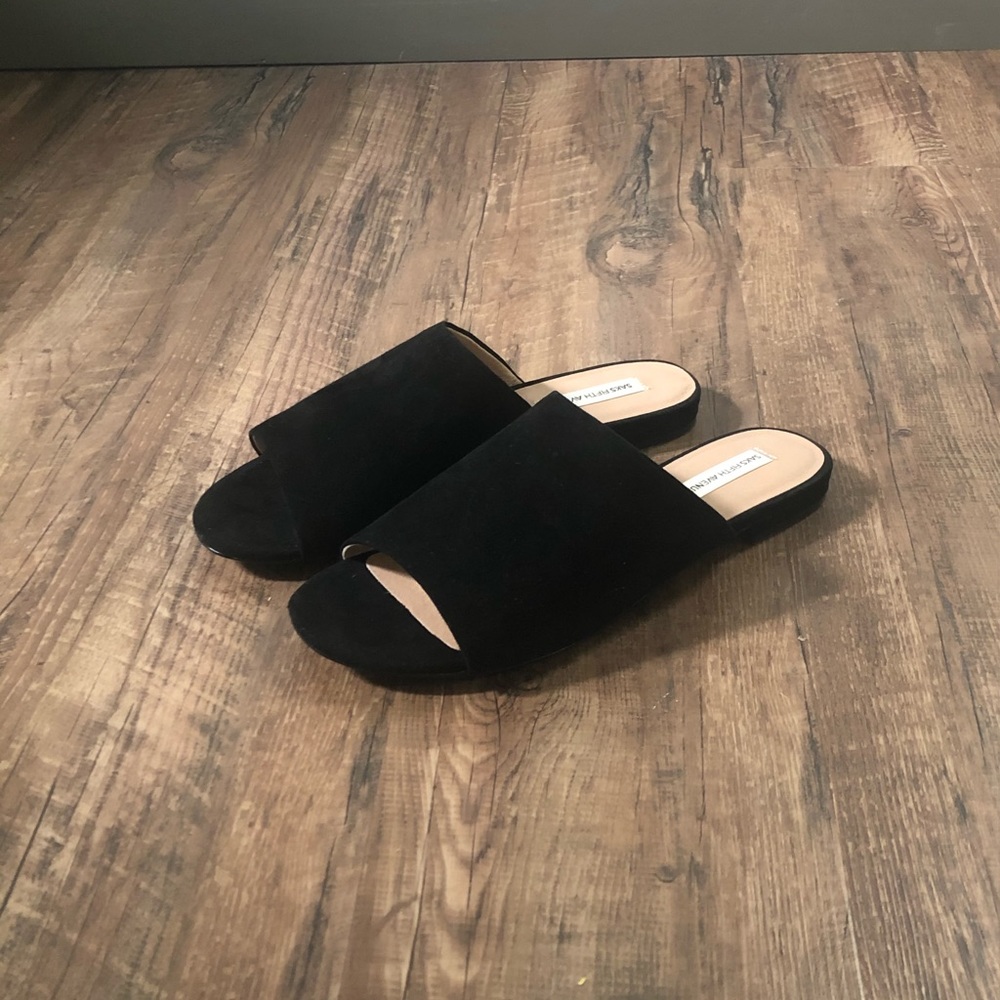 Saks 5th Ave Suede Antilles Slides Sandals 7.5 New in Box